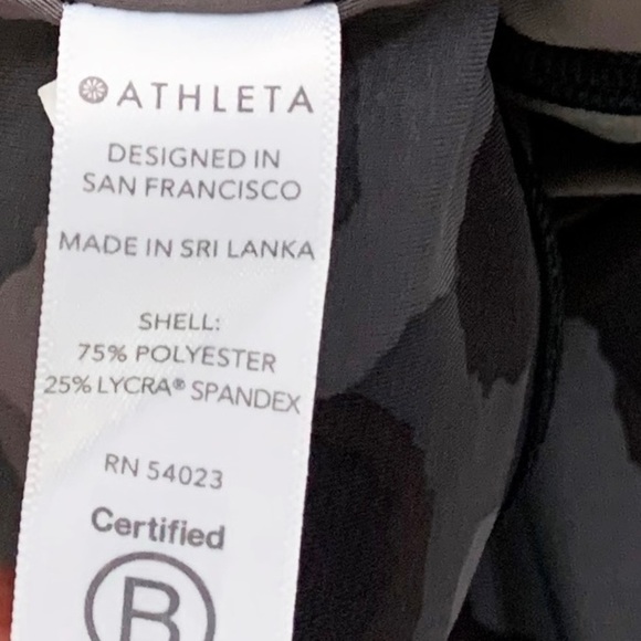 Athleta Lightning Camo 7/8 High Rise Tights Leggings Black/Green - Picture 8 of 8